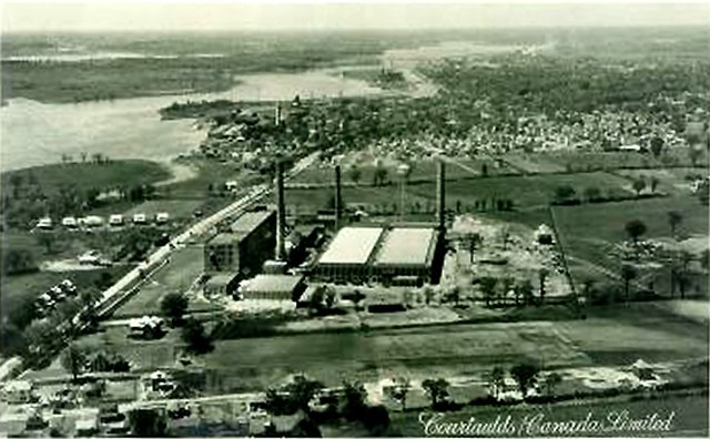 Aerial view of Courtaulds Canada Ltd. Mill.