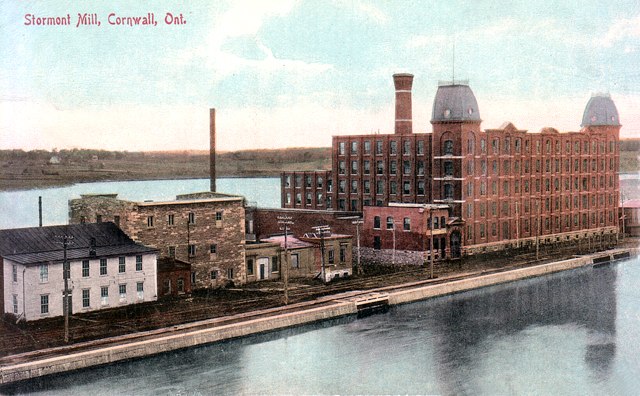 Colourized Stormont Cotton Mill, Cornwall, Ontario