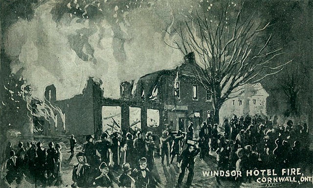 Cornwall, Ontario. Windsor Hotel Fire March 1909.