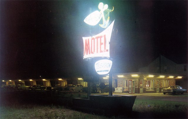 Anchor Motel Night View, Cornwall, Ontario