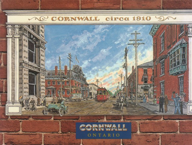 Commemorative paintings on the sides of several local buildings, Corner of Pitt & Second Street, Cornwall, Ontario