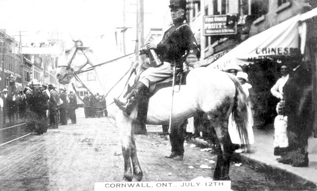 July 12th was the traditional “King William of Orange” day to ride a white horse through town. Cornwall, Ontario