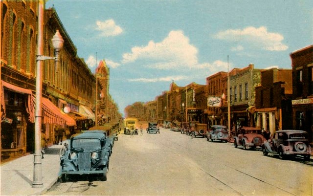 Pitt Street looking north after 1933. Cornwall, Ontario