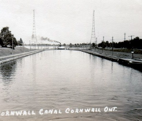 A ship rising in the lock. Cornwall, Ontario