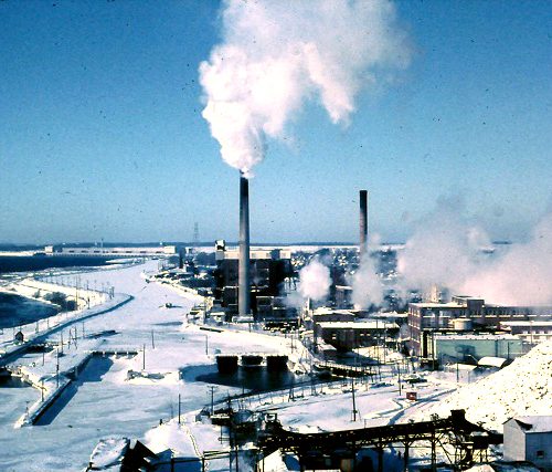 Domtar in winter of 1969. Cornwall, Ontario