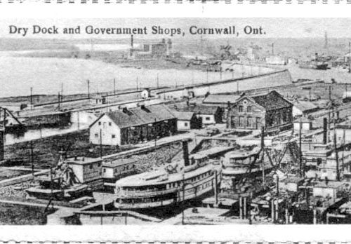 Very busy dry docks. Cornwall, Ontario