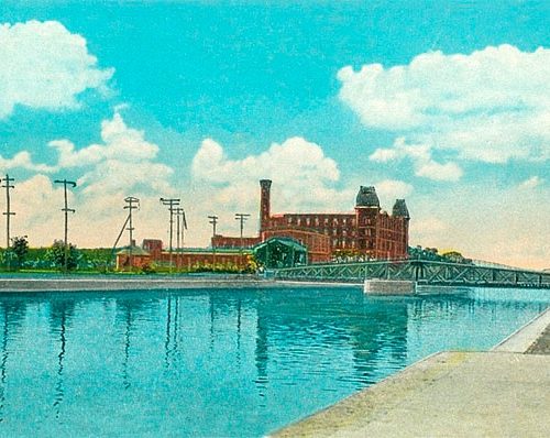 The swing bridge at the bottom of Augustus Street. Cornwall, Ontario