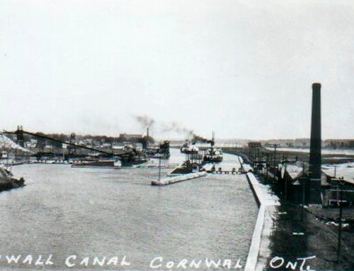 Cornwall Canal at Howard Smith Paper Mill. Cornwall, Ontario