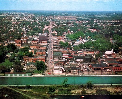 Aerial view of Pitt Street (centre).