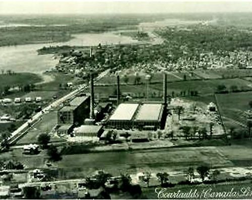 Aerial view of Courtaulds Canada Ltd. Mill.