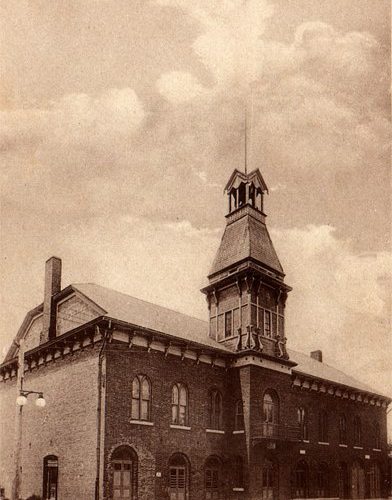 Cornwall, Ontario. Fires of 1933. The fire hall, police station, town hall and music hall.