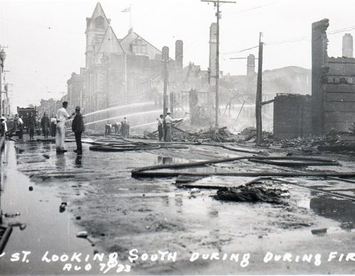 Cornwall, Ontario. Fires of 1933. Only the Brick Chimneys Were Left Standing