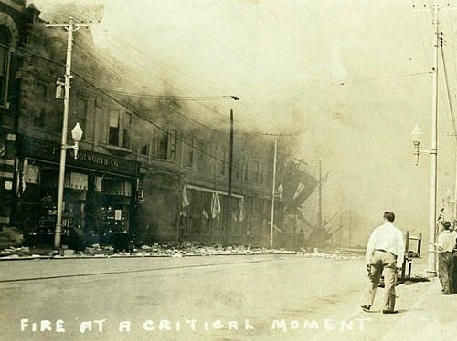 The great fire of 1933, The fire started behind Fursey’s Garage, Cornwall, Ontario