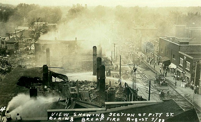 Cornwall, Ontario. Fires in 1933. Many volunteered to help