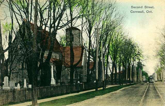 Trinity Church and street car