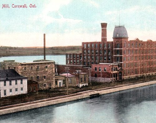 Colourized Stormont Cotton Mill, Cornwall, Ontario