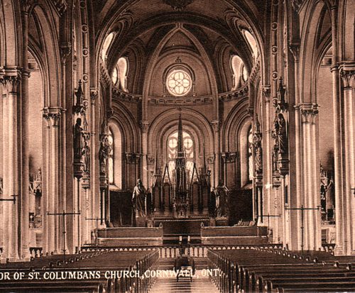 Interior of St. Columban’s Roman Catholic Church.