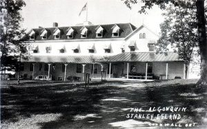 A unique view of the rear of the Algonquin Hotel on Stanley Island, near Cornwall, Ontario