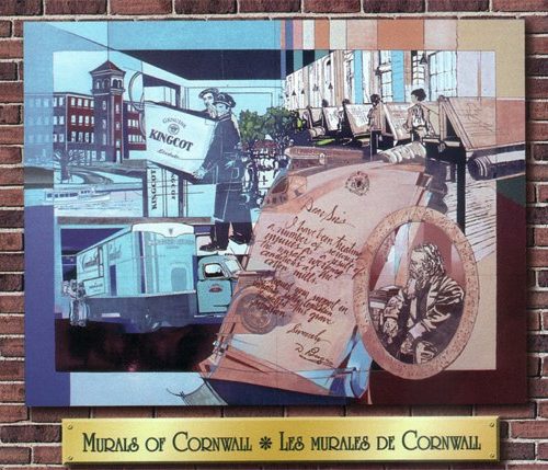 Commemorative paintings on the sides of several local buildings, Cornwall, Ontario, The Cotton Industry sustained the Cornwall economy from the 1880s until it closed in 1959.