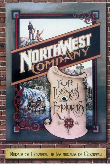 Commemorative paintings on the sides of several local buildings, Cornwall, Ontario, North West Company Fur Traders & Explorers