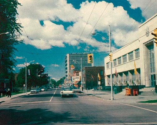 Cornwall Public Library, Second Street looking West from Sydney Street, Cornwall, Ontario