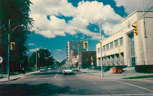 Cornwall Public Library, Second Street looking West from Sydney Street, Cornwall, Ontario