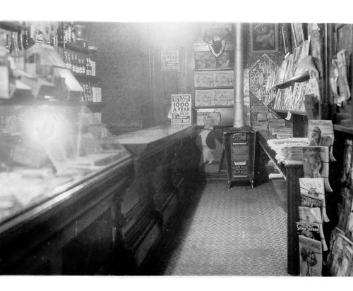 The interior of the shop of C.W. Lant Confectioner, Cornwall, Ontario