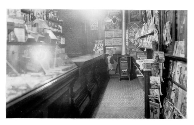 The interior of the shop of C.W. Lant Confectioner, Cornwall, Ontario