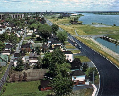 Looking east from Seaway Bridge. Cornwall, Ontario