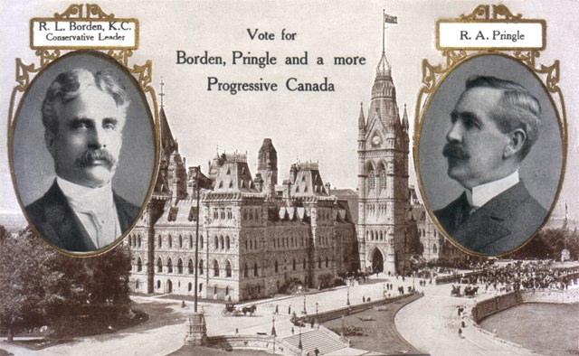 Conservative party election day promotion card. Cornwall, Ontario