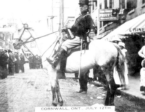 July 12th was the traditional “King William of Orange” day to ride a white horse through town. Cornwall, Ontario