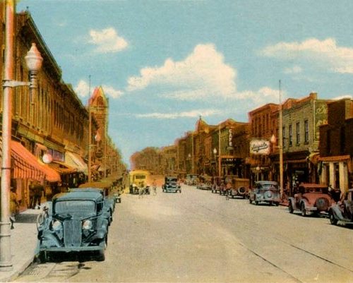 Pitt Street looking north after 1933. Cornwall, Ontario