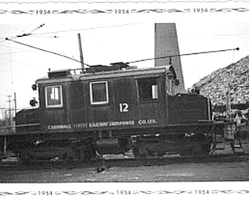 Electric Engine #12 in yard at Domtar. Cornwall, Ontario