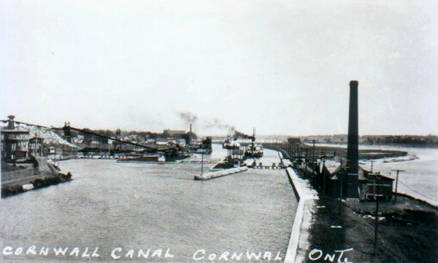 Cornwall Canal at Howard Smith Paper Mill. Cornwall, Ontario